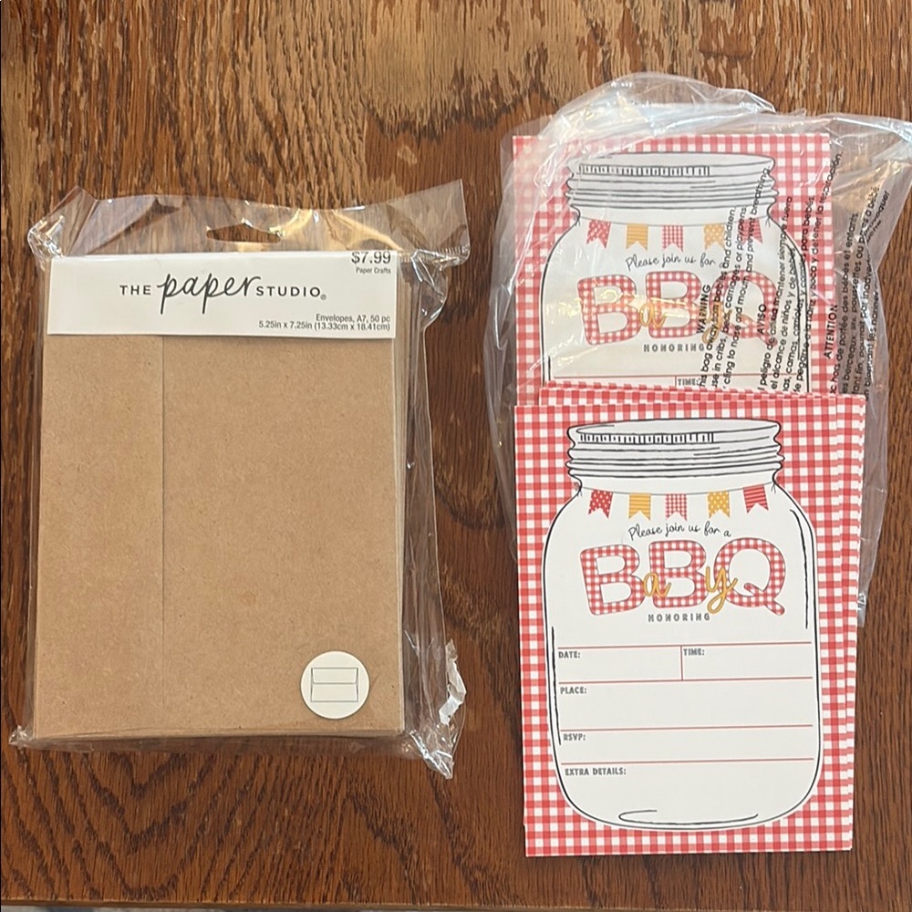 Red and White BaByQ Invitation Set